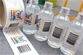 Barcode labels applied to Leeds Gin bottles for retail scanning