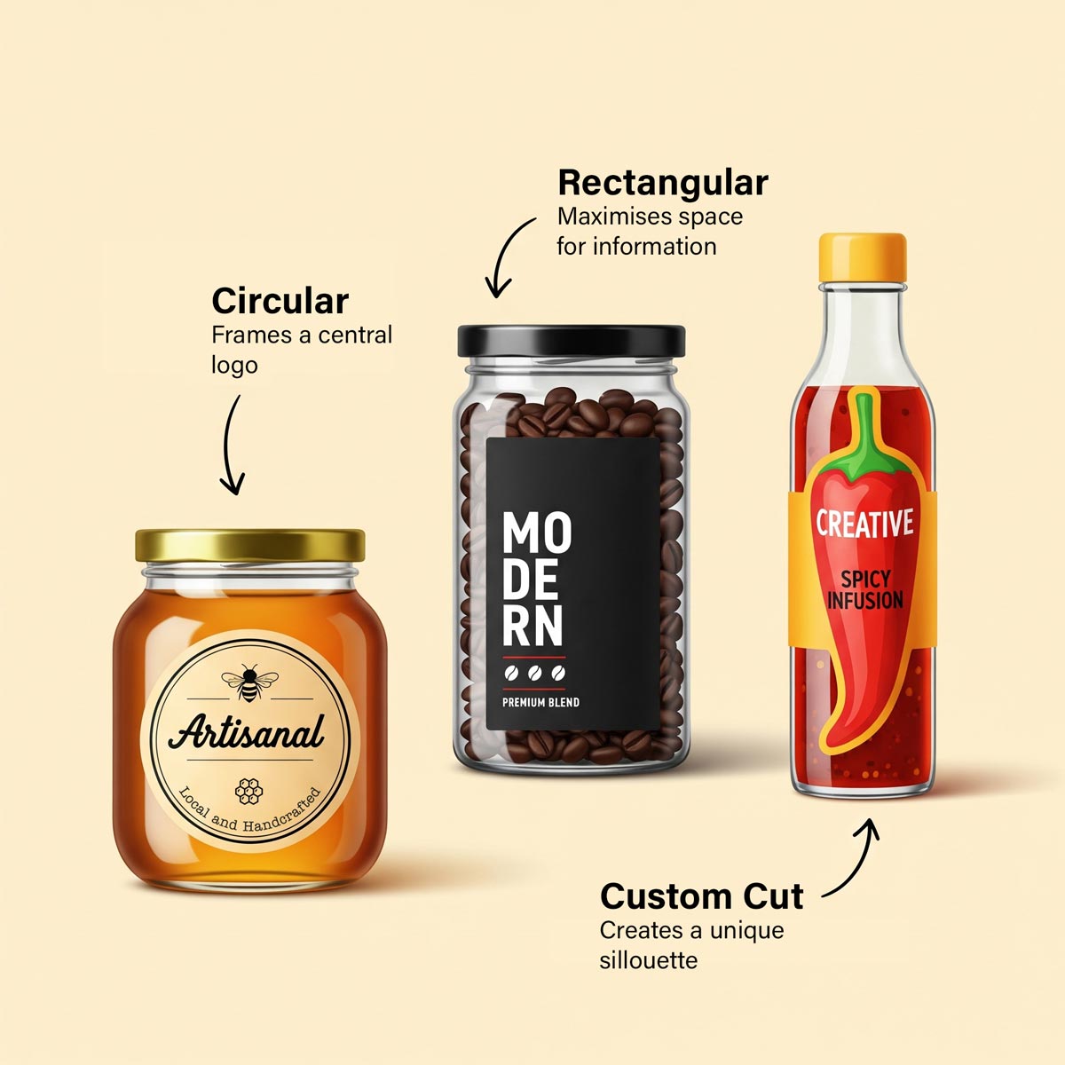 circle rectangle custom cut labels