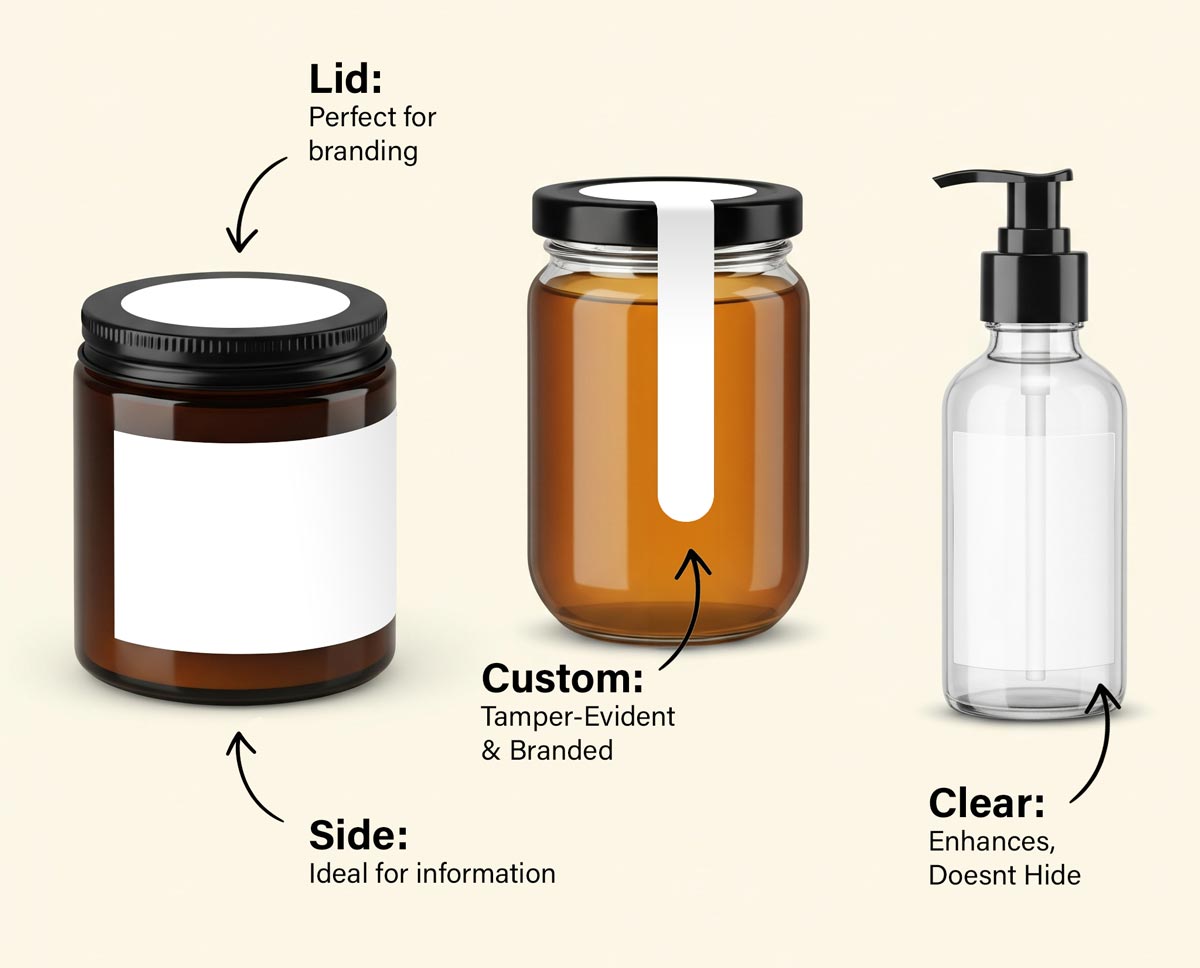 clear tamper and standard labels