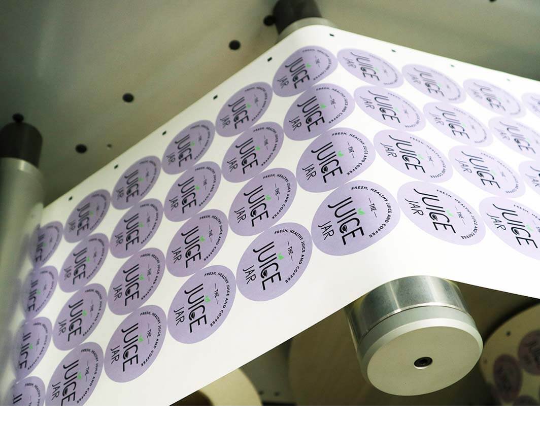 Stickers being printed
