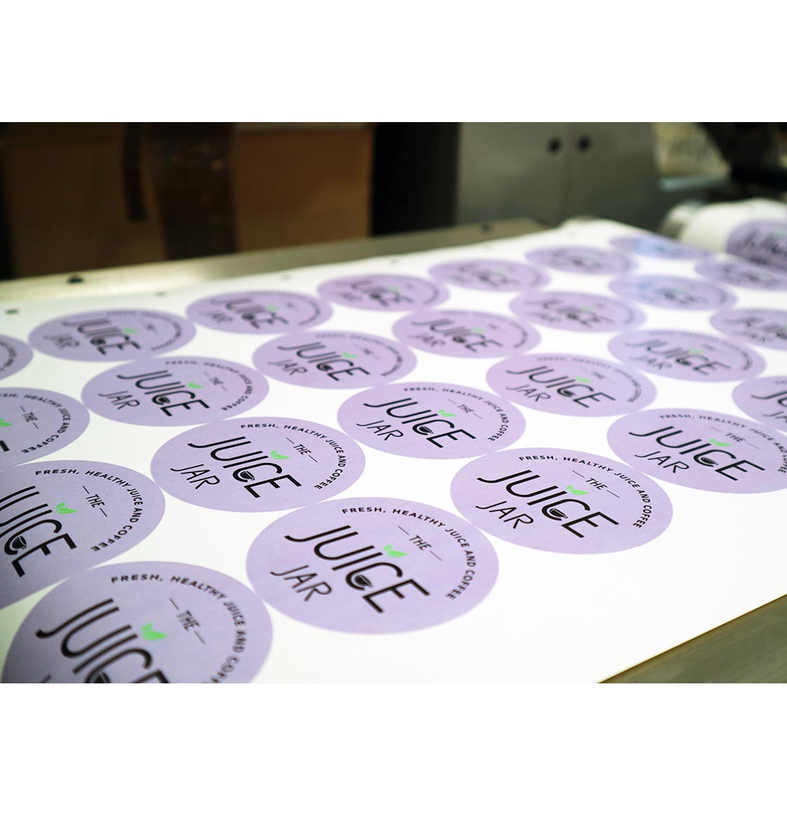 Adhesive sticky labels being printed